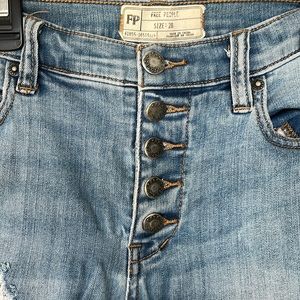 Free People Button-Fly Ankle Skinny Jeans